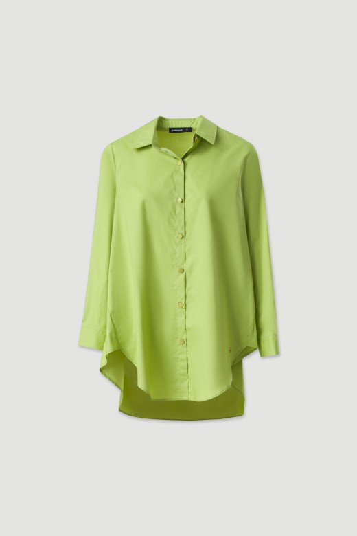 Camiseiro assimtrico comprido 100% algodo
