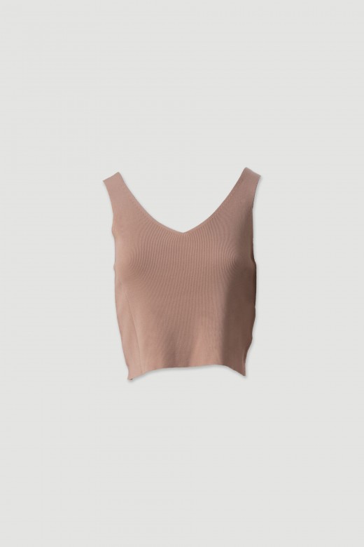 Conjunto de malha fina: casaco curto com top