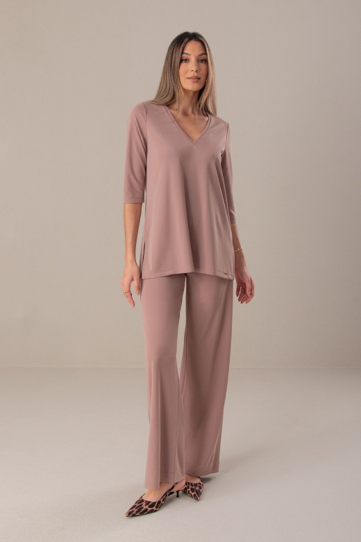 Basic knit tunic with v-neck