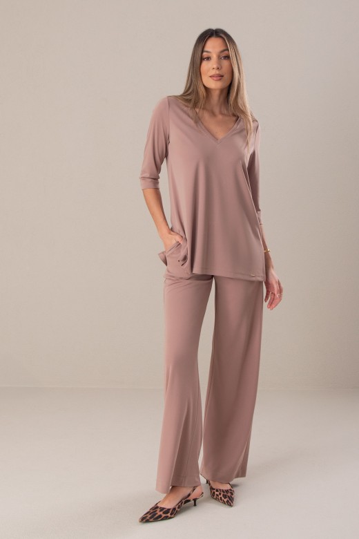 Cala wide leg em malha