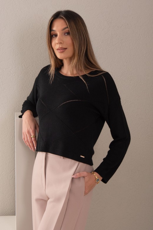 Camisola de malha com detalhe perfurado