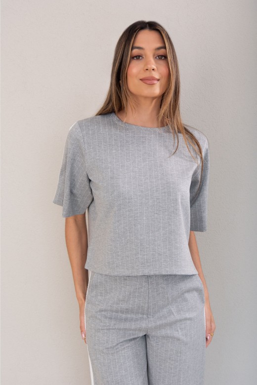 Pull court en maille avec rayures