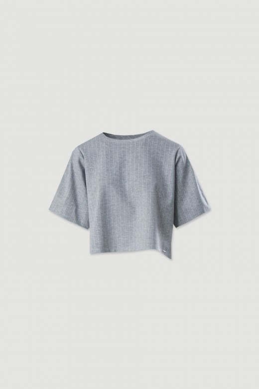 Pull court en maille avec rayures