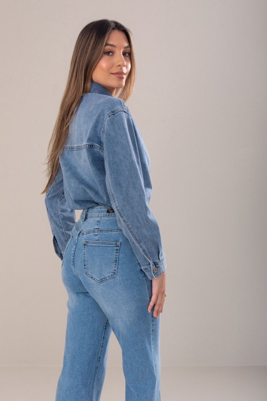 Camisa de ganga com bolso