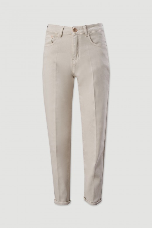 Jean mom fit avec mlange de coton