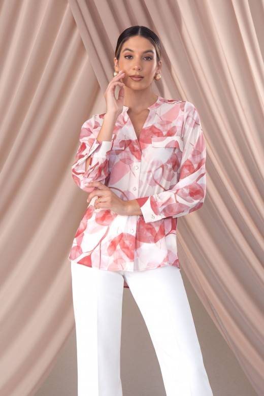 Blouse imprime avec dtail de poches