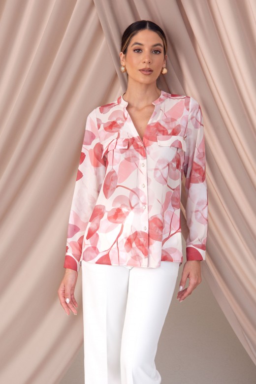 Blouse imprime avec dtail de poches