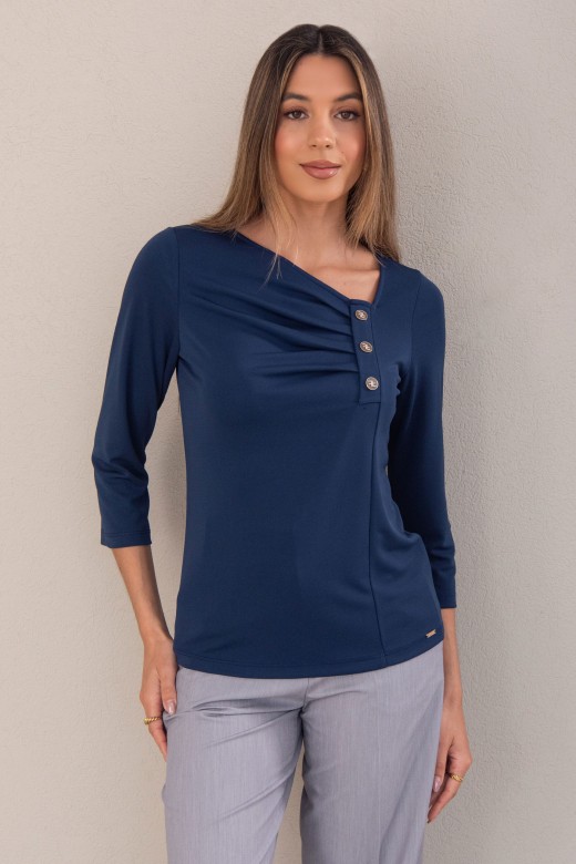 Pull en maille avec drap et boutons