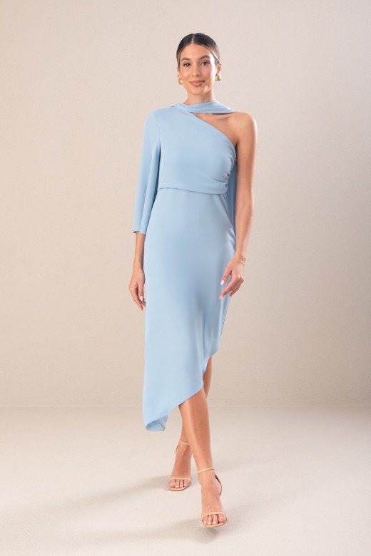 Vestido assimétrico com laçada Vestido assimétrico com laçada