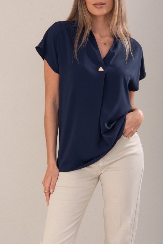 Blouse fluide avec plaque mtallique