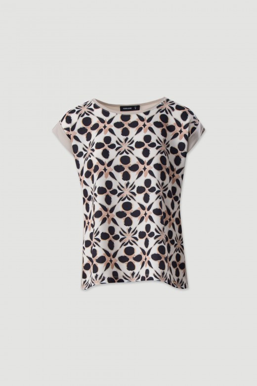 Printed knit sweater