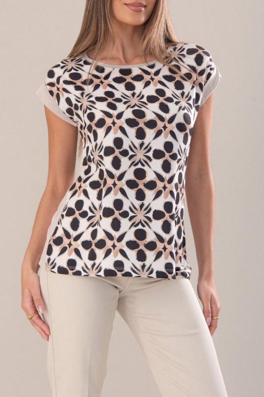 Printed knit sweater