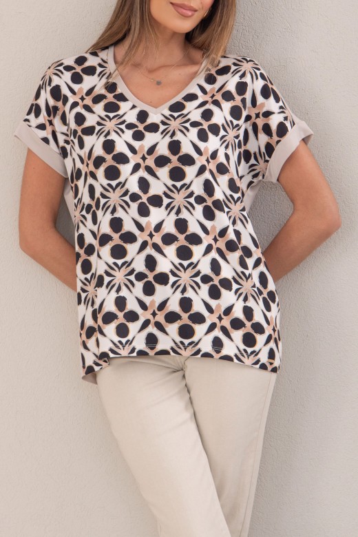 Camisola de malha estampada em bico