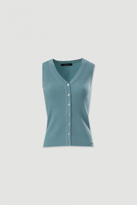Gilet ajust en maille ctele