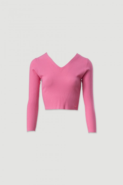Pull court en maille ctele