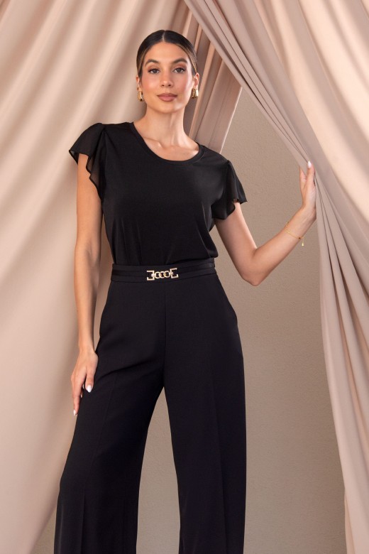 Blusa com folho na manga em tecido