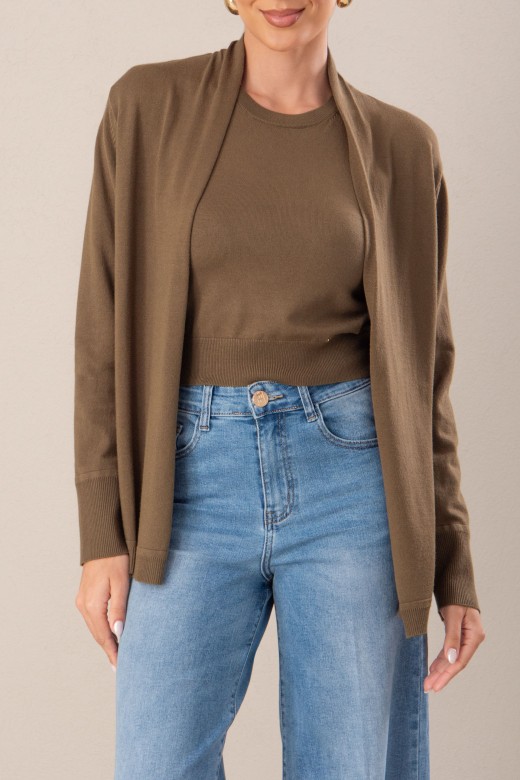 Veste en maille basique ouverte