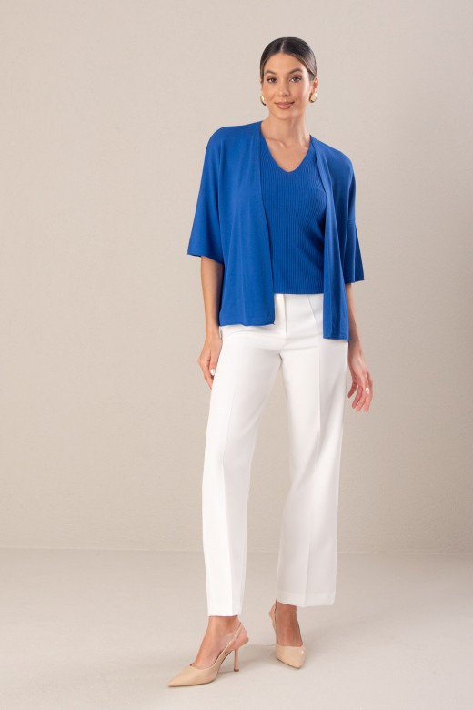 Conjunto de malha: casaco e top
