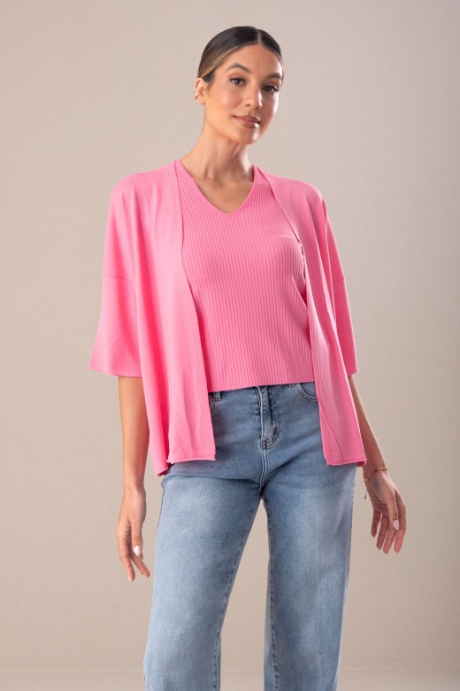 Knit set: cardigan and top