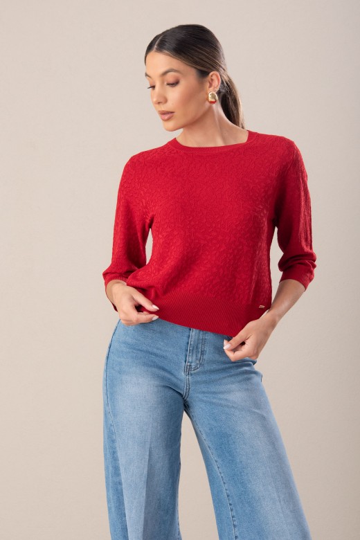Camisola com malha trabalhada