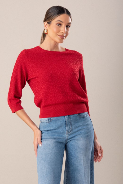 Camisola com malha trabalhada