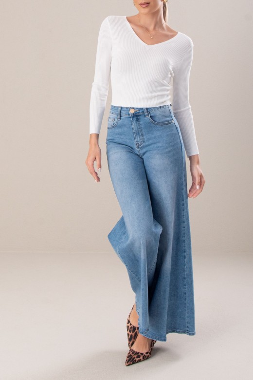 Pull court en maille ctele