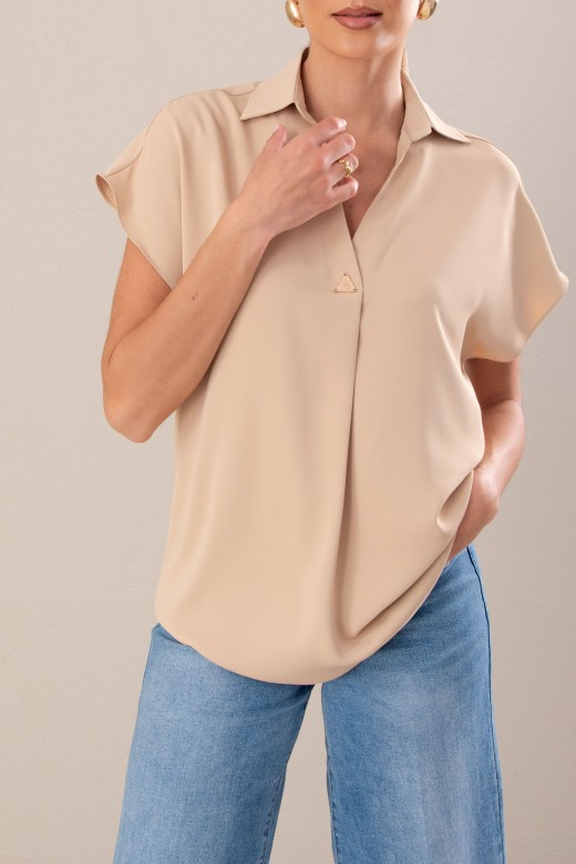 Blusa fluda com chapa metlica