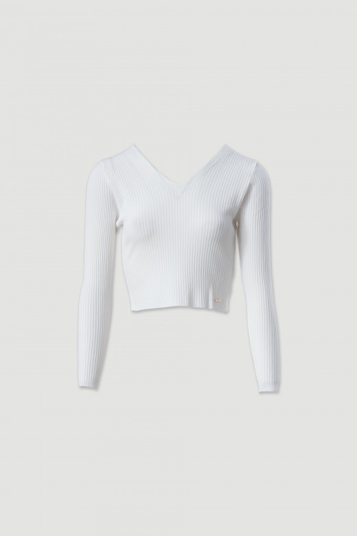 Pull court en maille ctele