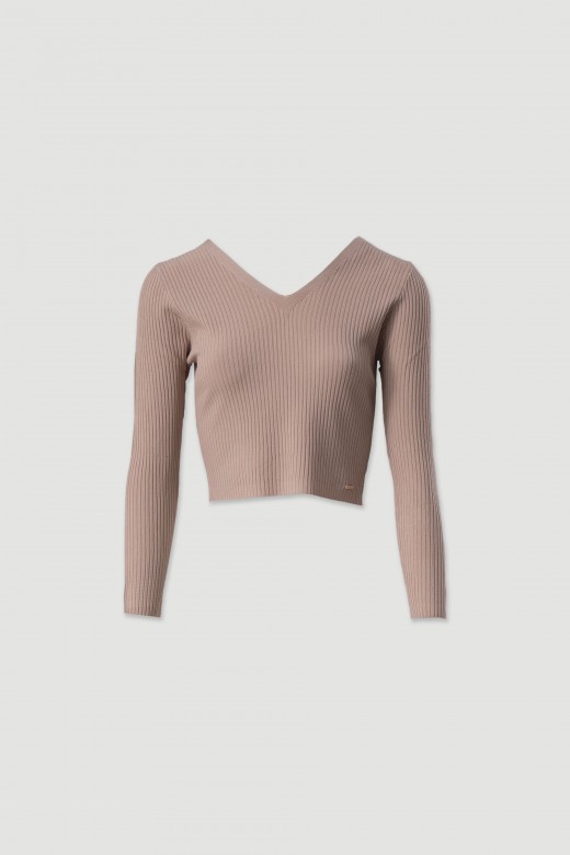 Pull court en maille ctele