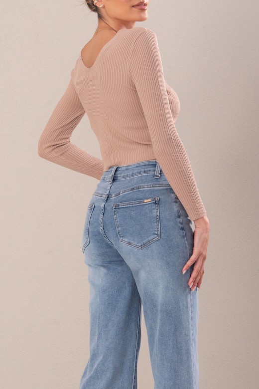 Pull court en maille ctele