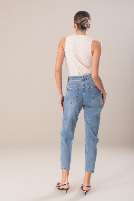 Jean taille haute  coupe droite