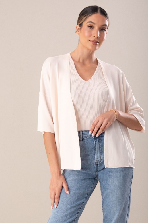 Ensemble en maille : cardigan et top