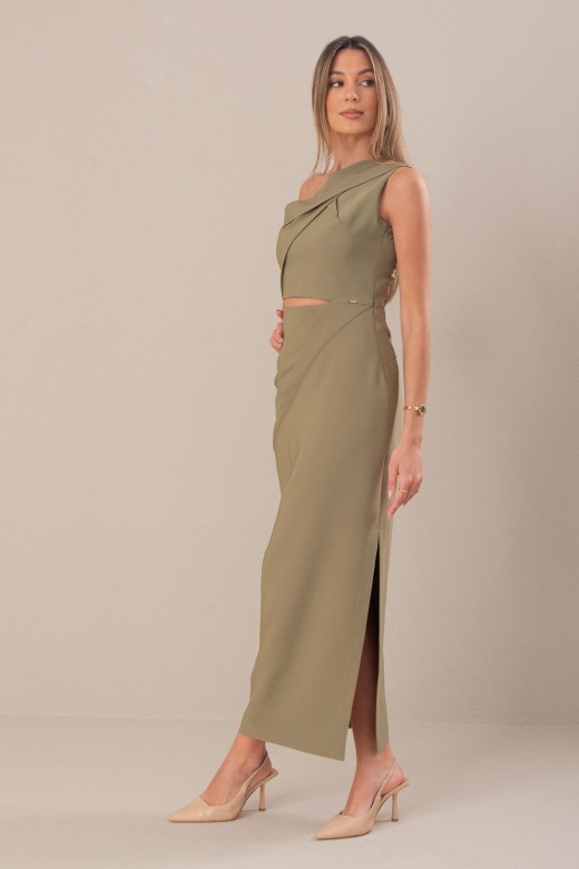 Vestido assimtrico cut out