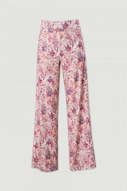 Printed knit trousers