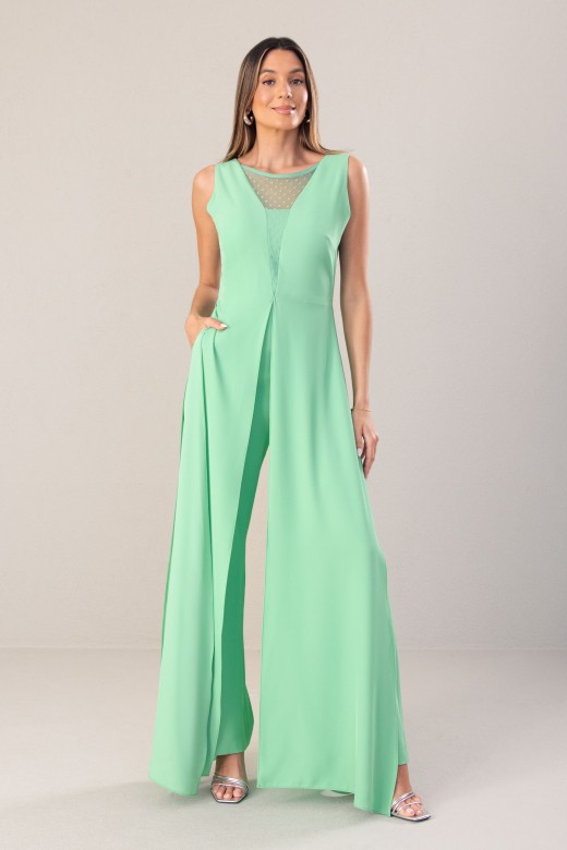 Flowy jumpsuit with tulle details