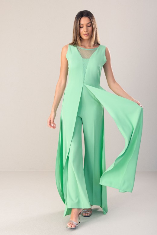 Flowy jumpsuit with tulle details