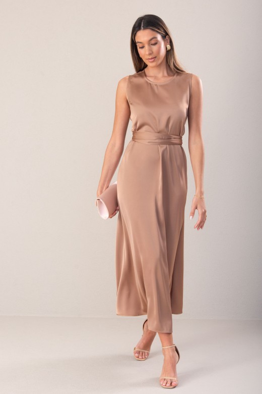 Classic satin midi dress