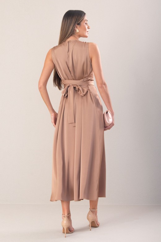 Classic satin midi dress