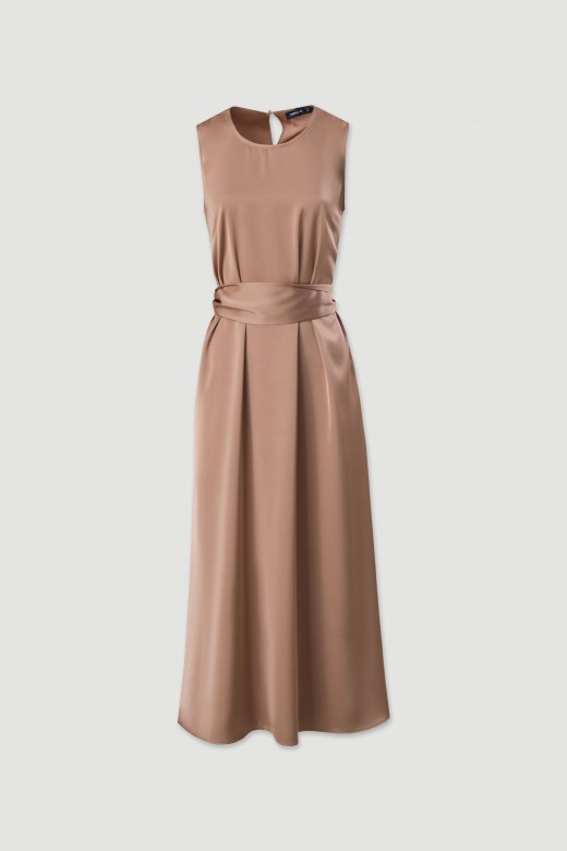 Classic satin midi dress