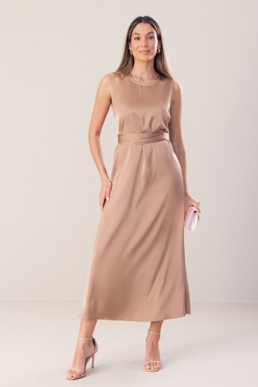 Classic satin midi dress