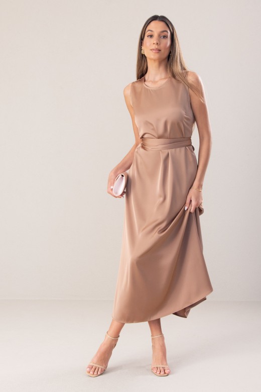 Classic satin midi dress