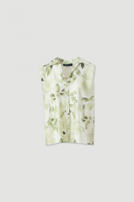 Blusa estampada de manga cava