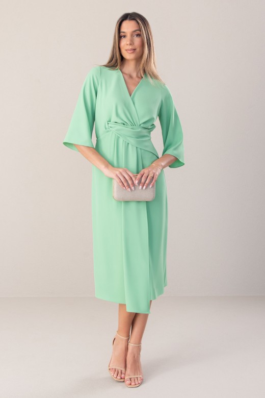 Midi dress with wrap effect