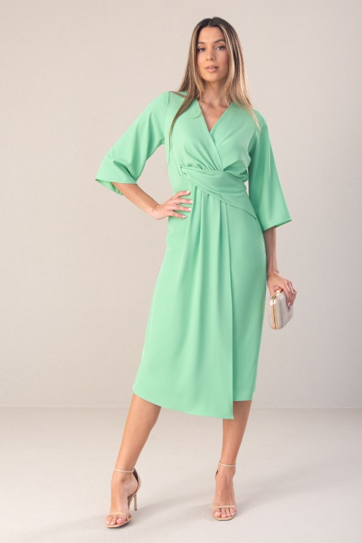 Midi dress with wrap effect