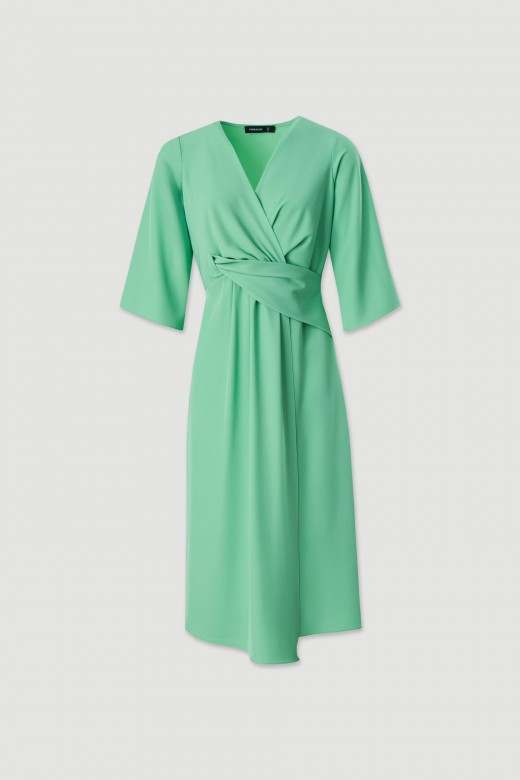Midi dress with wrap effect