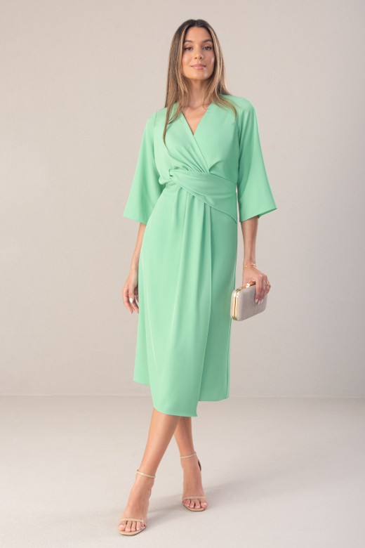 Midi dress with wrap effect