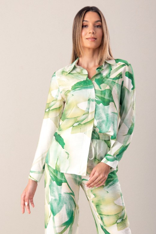 Camisa estampada de manga comprida