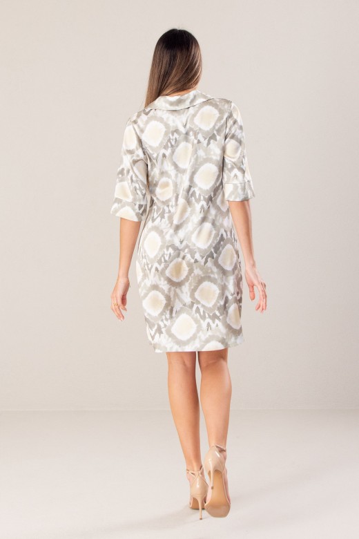 Short printed dress with 3/4 sleeves