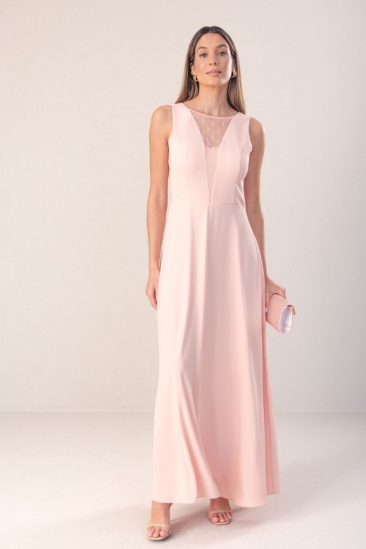 Robe longue fluide avec dtails en tulle
