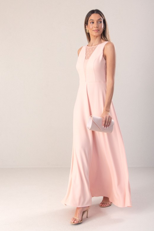 Robe longue fluide avec dtails en tulle